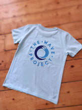 Load image into Gallery viewer, Kids organic cotton T-shirt - Caribbean Blue by The Wave Project