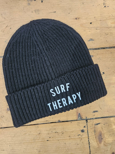Knit Beanie with Surf Therapy text